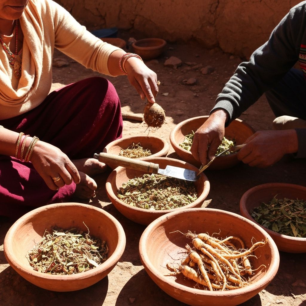 Traditional daily wellness practices with root plants in cultural context